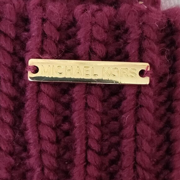 Michael Kors Maroon Cable Knit Beanie One Size New NWT main image 4